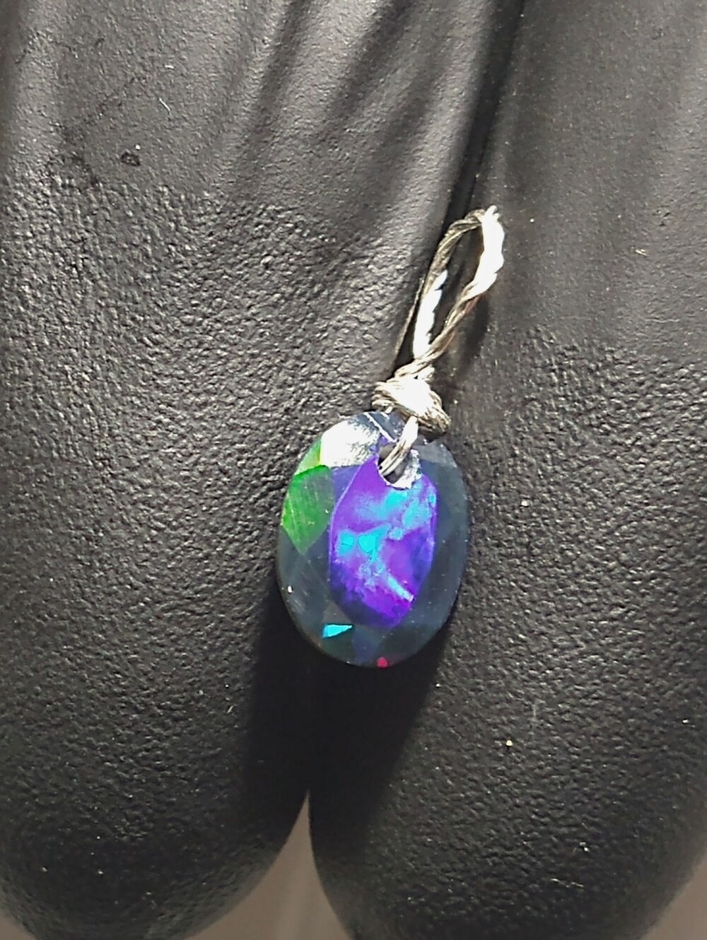Natural Smoked Black Opal Gemstone Sterling Silver Pendant
